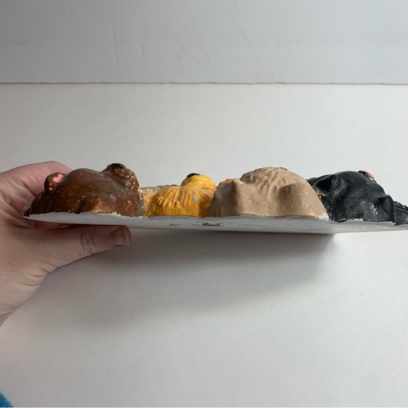 Vintage Chalkware Wall Hanging Puppies In Basket. - Picture 8 of 11